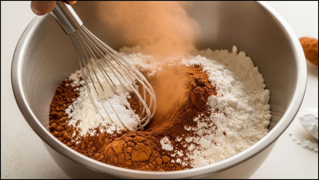 dry ingredients whisked together