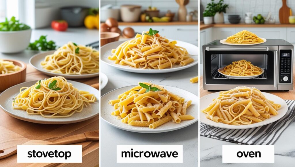 methods of reheating pasta