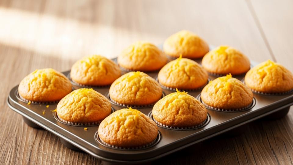 perfectly baked orange muffins