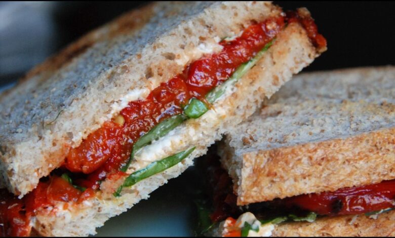 Red Pepper and Goat Cheese Panini