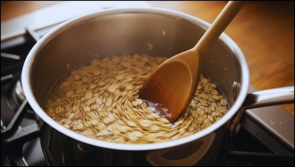 rolled oats simmering