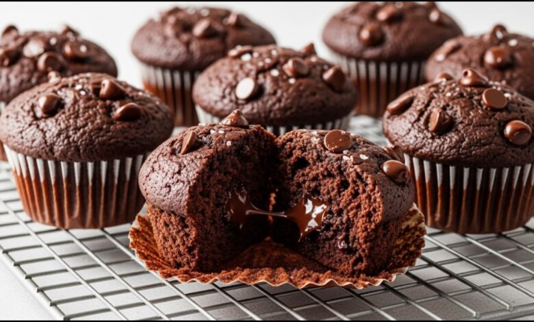 Salted Double Chocolate Muffins