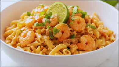 Skinny Shrimp Fajita Pasta