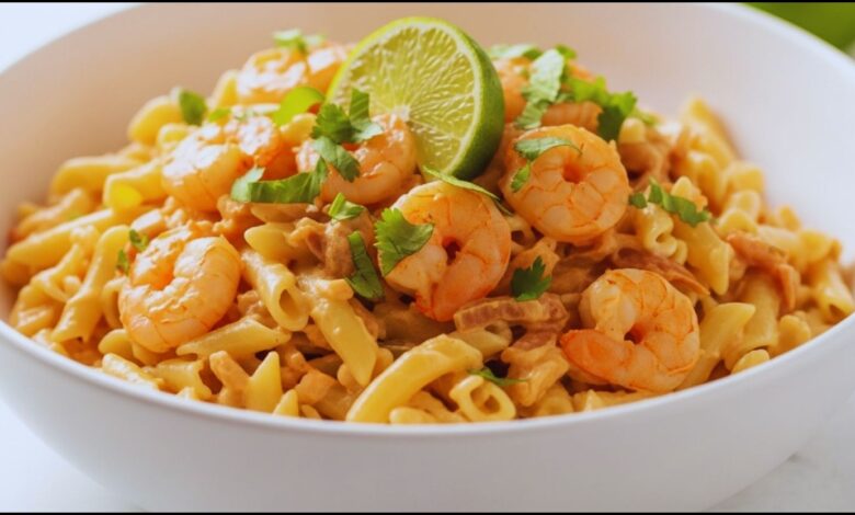 Skinny Shrimp Fajita Pasta