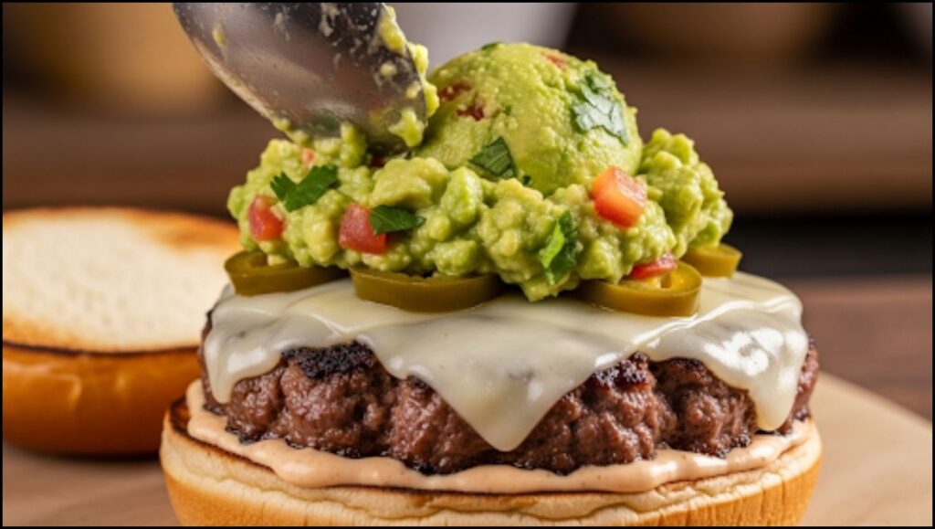 Assembling the burger