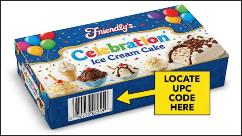 Friendly's Celebration Ice Cream Cake UPC Code