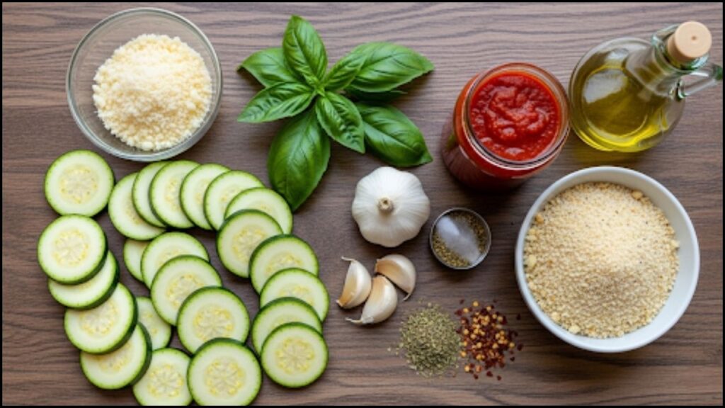 Ingredients for Baked Zucchini Parmesan