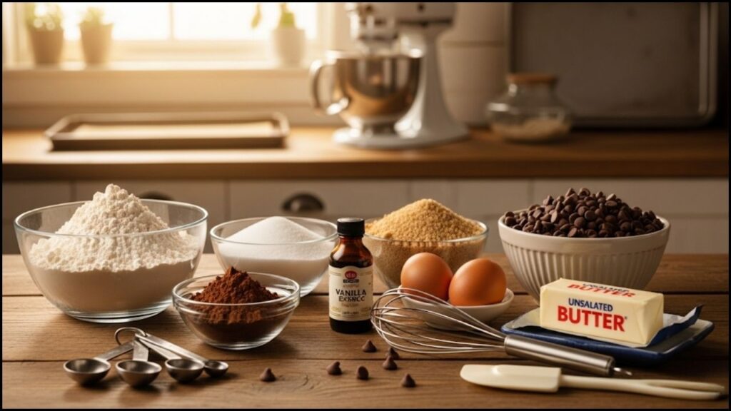 Ingredients for Chocolate Chip Cookie Brownie