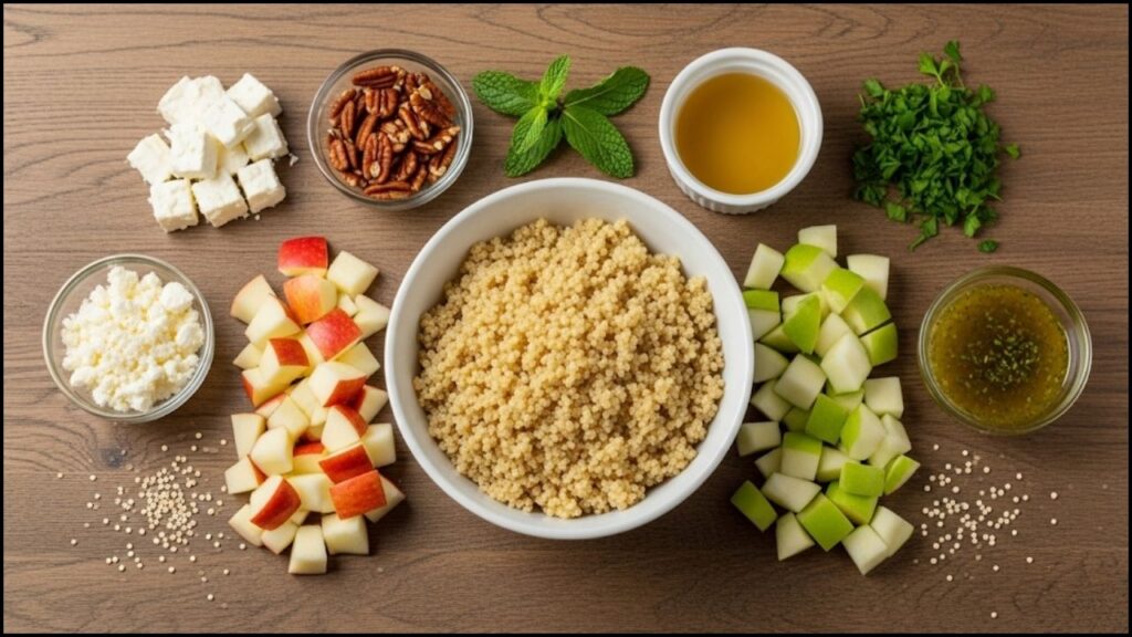 Ingredients for Chopped Apple Quinoa Salad
