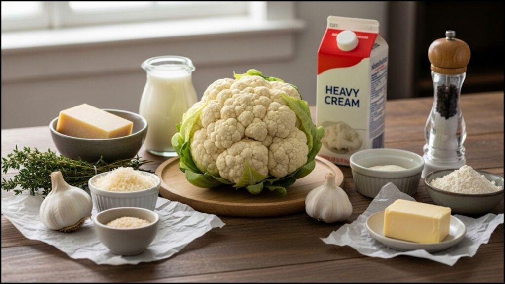 Ingredients for Creamy Cauliflower Sauce