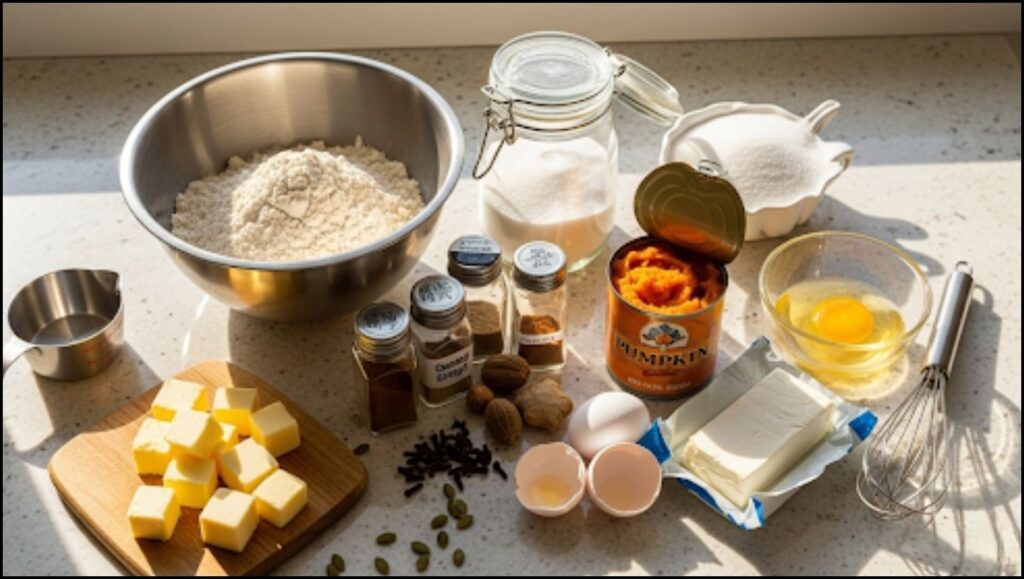 Ingredients for Easy Pumpkin Dessert Bars