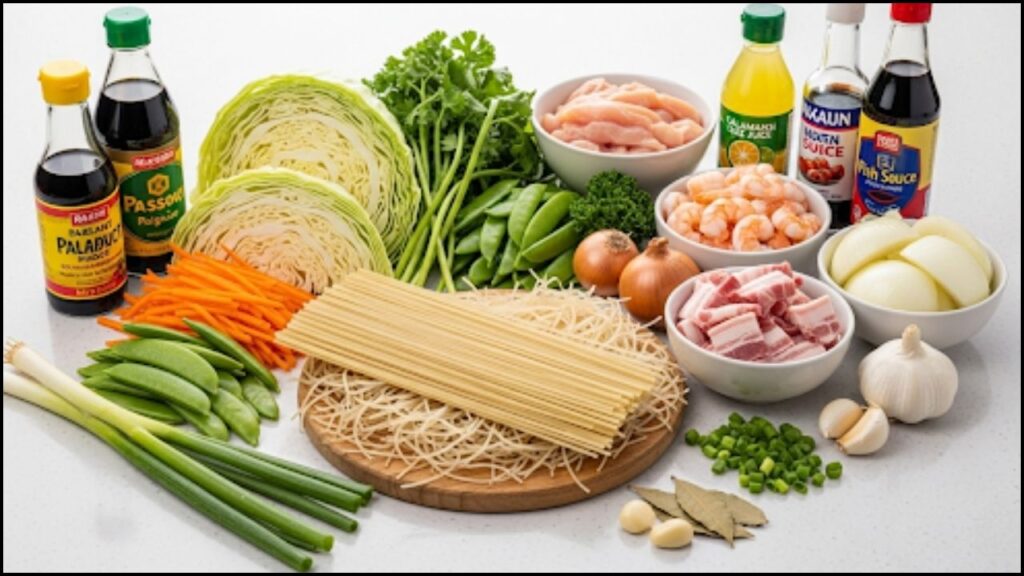 Ingredients for Filipino Pancit