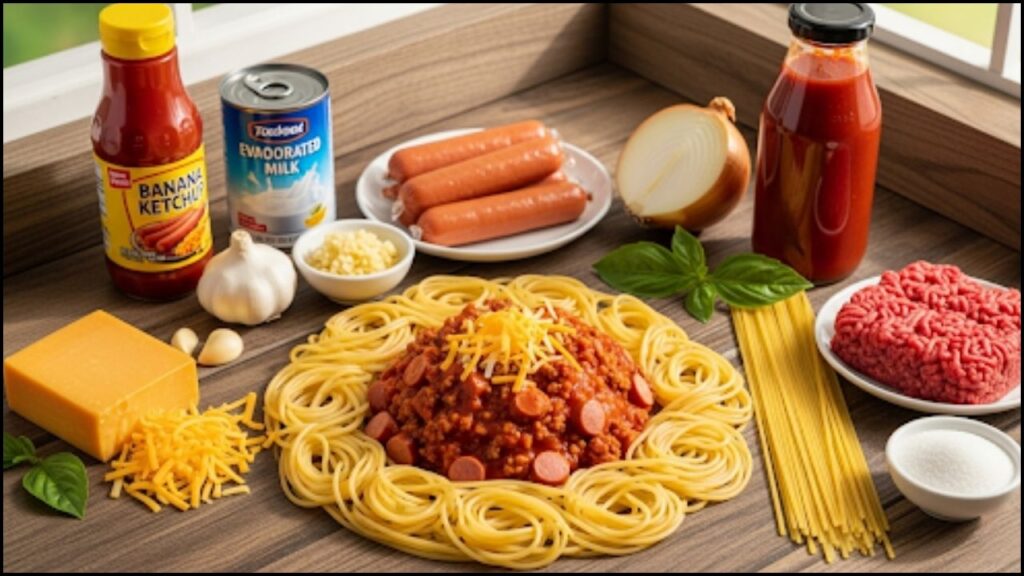 Ingredients for Filipino Spaghetti Recipe
