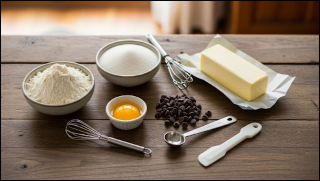 Ingredients for Mini Chocolate Thumbprint Cookies