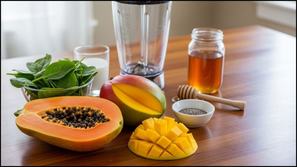 Ingredients for Papaya Mango Smoothie