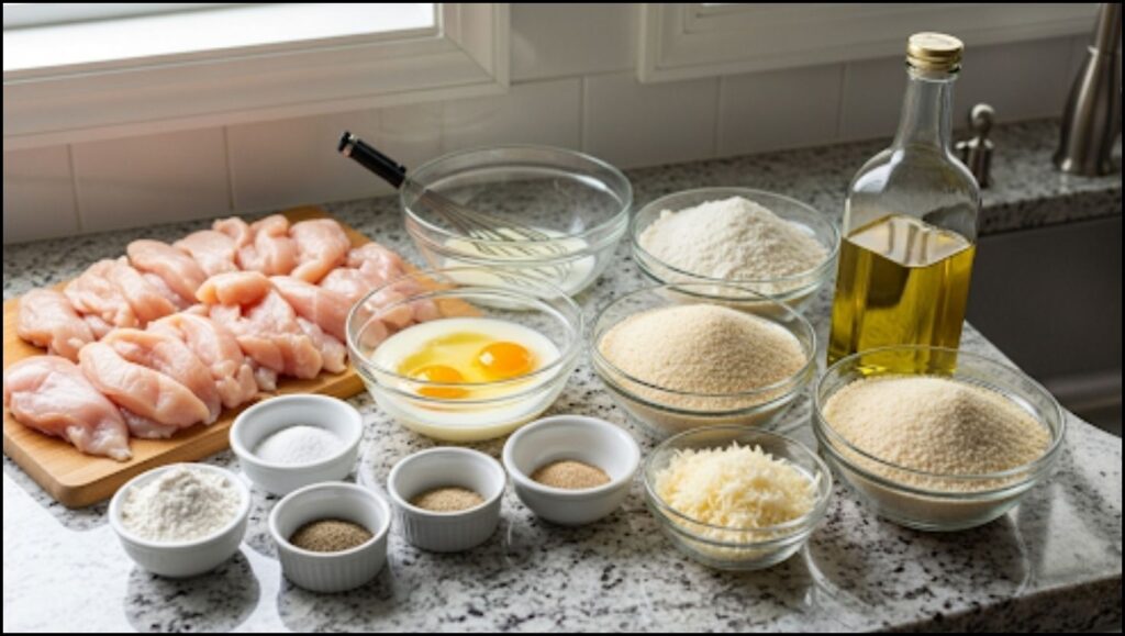 Ingredients for Parmesan Chicken Fingers