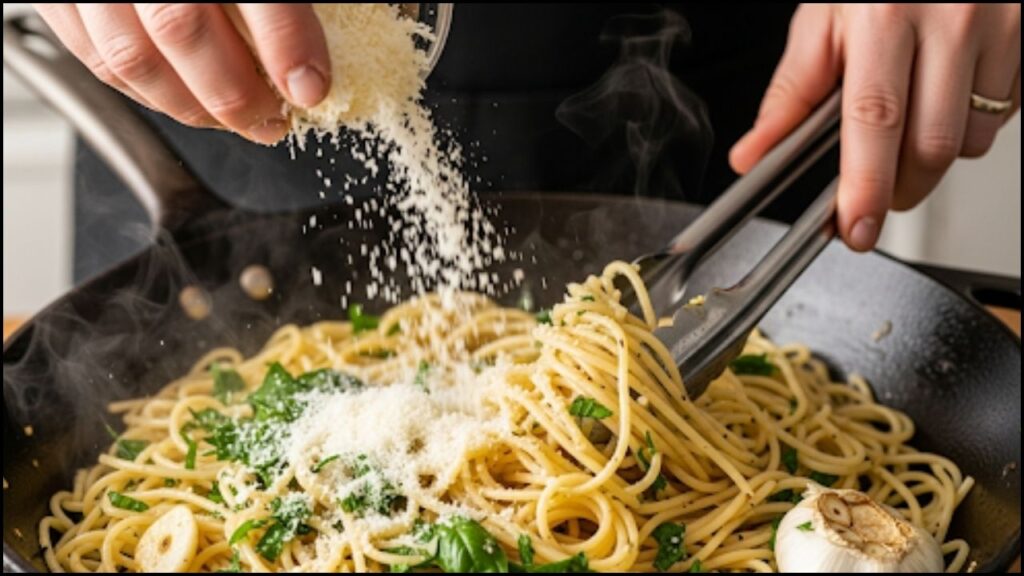 Sprinkle grated Parmesan cheese