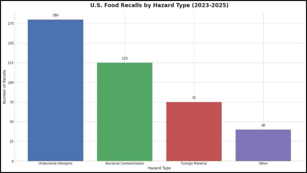 U.S. Food Recalls by Hazard Type (2023-2025)