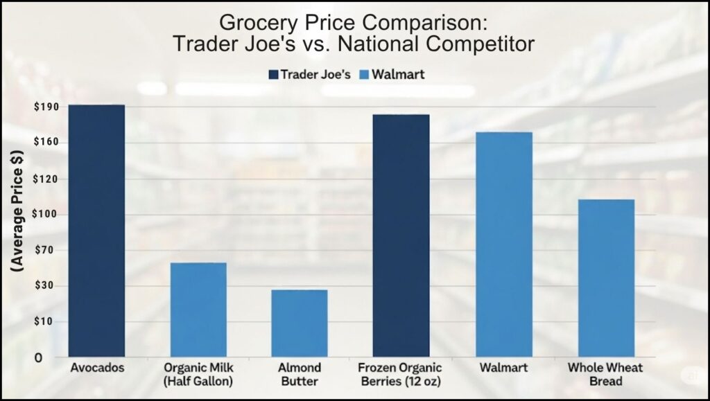 average price of five common grocery items