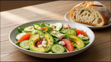 Avocado Cucumber Grapefruit Salad
