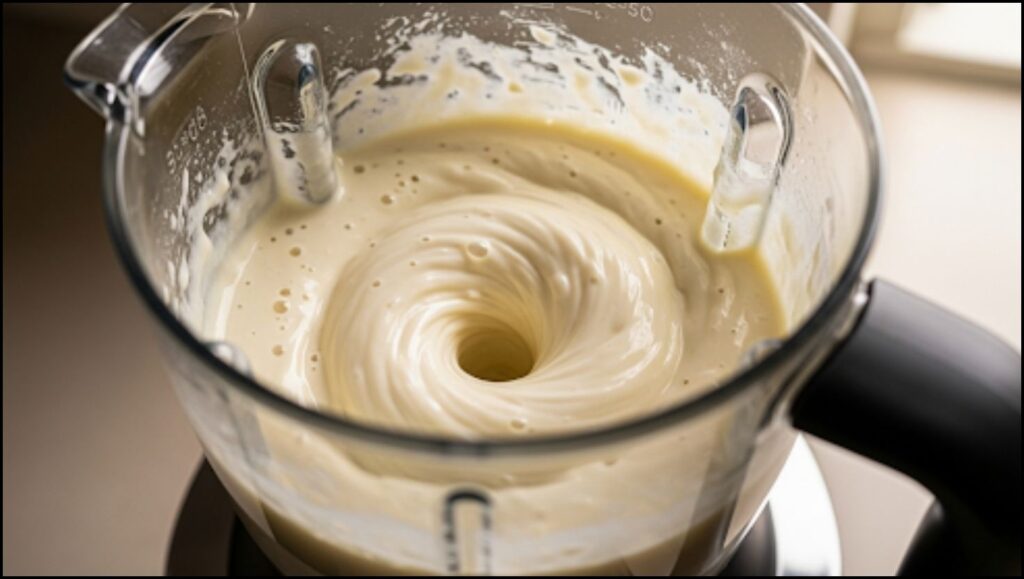 blending white cauliflower alfredo sauce