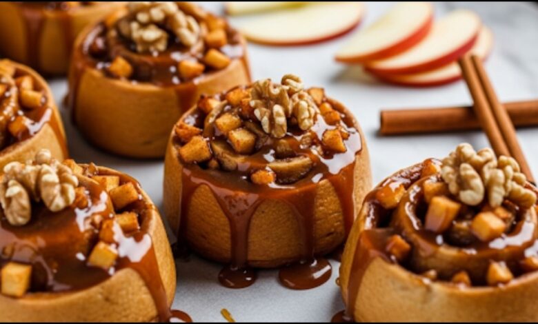 Caramel Rolls with Apples and Walnuts
