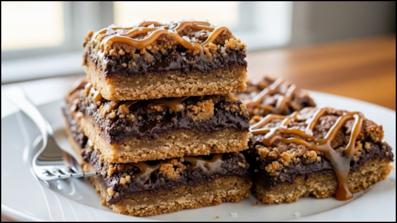 Chocolate Caramel Oatmeal Bars