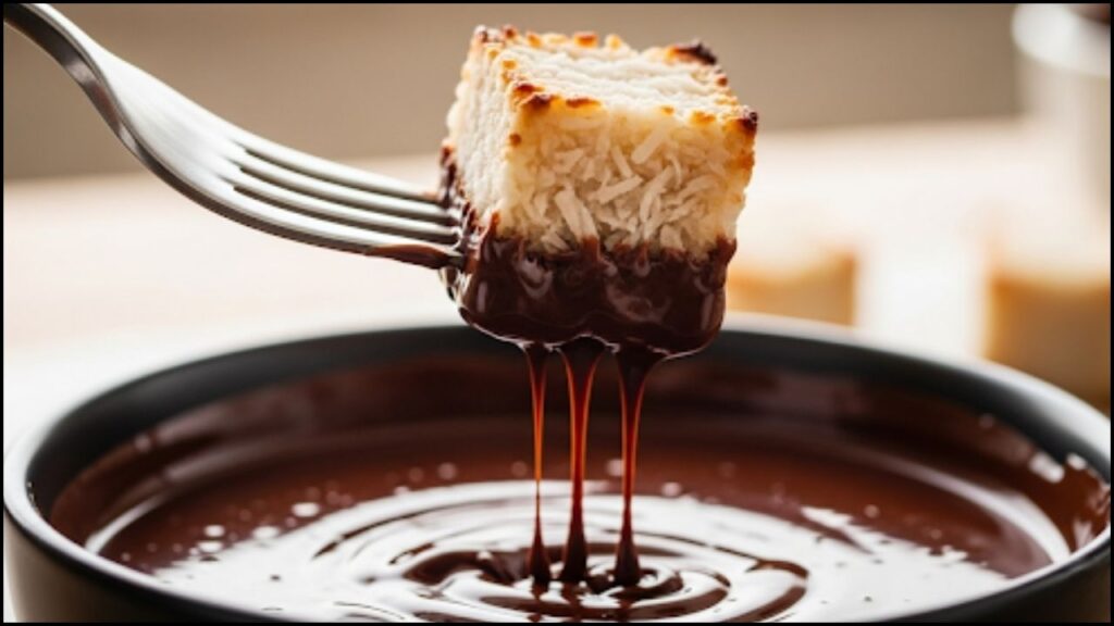 chocolate dripping off