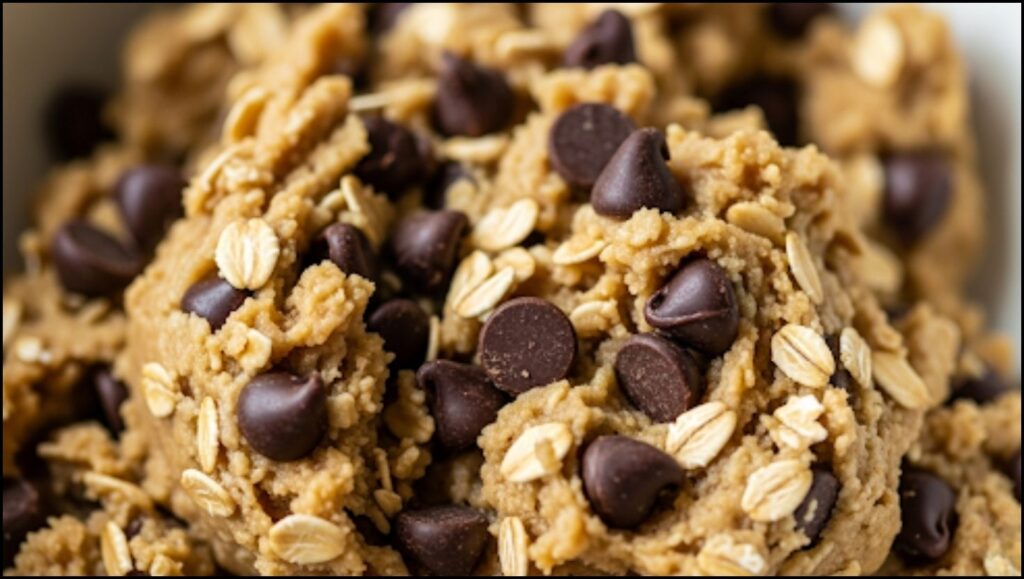 cookie dough with chocolate chips and oats