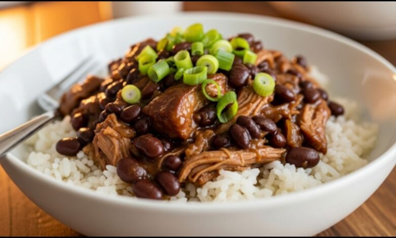 Crockpot Pork Adobo with Black Beans