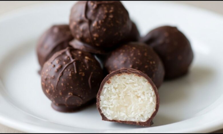 Dark Chocolate Coconut Bites