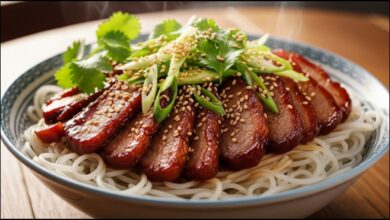 Hoisin Pork with Rice Noodles