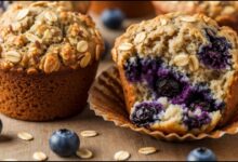 Oatmeal Flax Blueberry Muffins