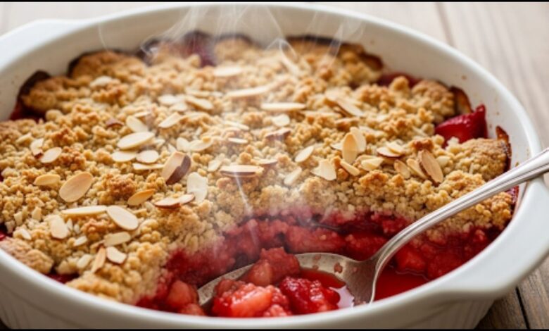 Paleo Strawberry Rhubarb Crisp