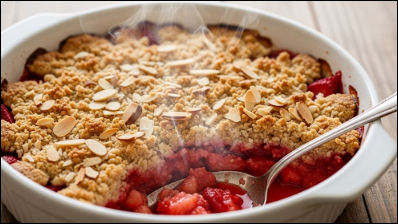 Paleo Strawberry Rhubarb Crisp