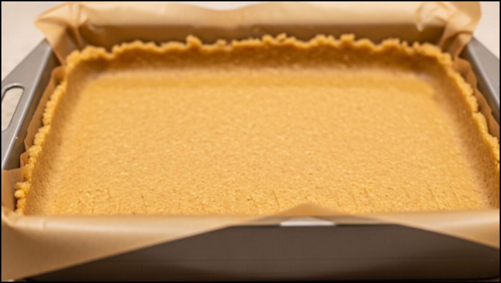 shortbread crust mixture pressed