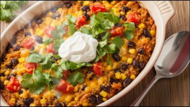 Southwestern Quinoa and Black Bean Casserole