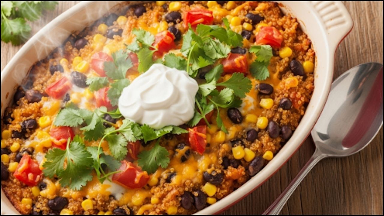 Southwestern Quinoa and Black Bean Casserole