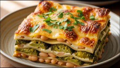 Stovetop Broccoli and White Bean Lasagna