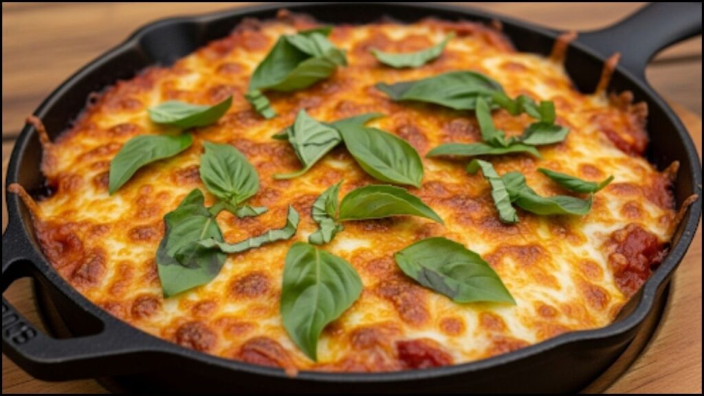completed dish in the skillet