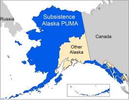 Map of Alaska highlighting rural regions where PFD income is most vital