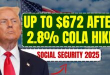 Social Security 2025 – Monthly Payments Up To $672 After 2.8% COLA Hike