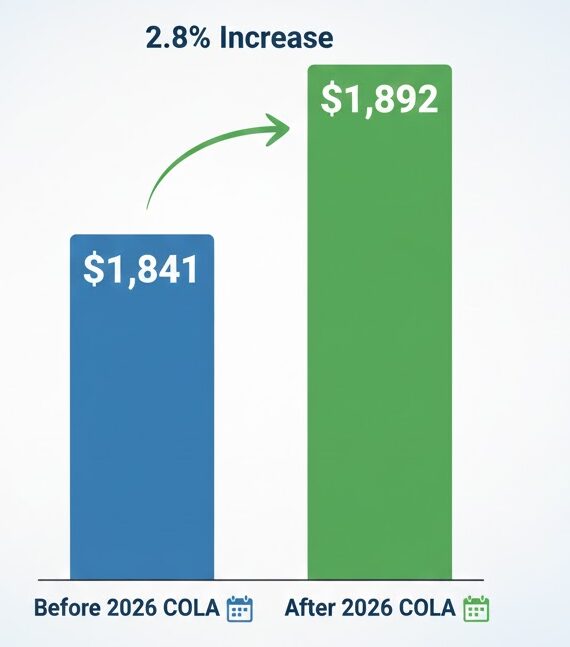 Social Security benefits before and after the Social Security increase 2026